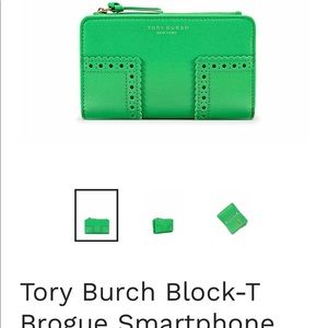 Tory Burch 36766 small phone wallet. Green